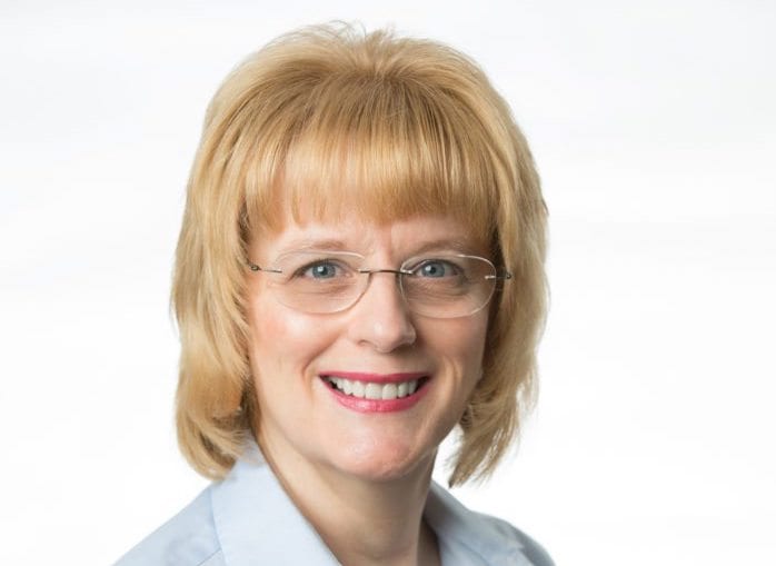 Dental patient after getting porcelain veneers